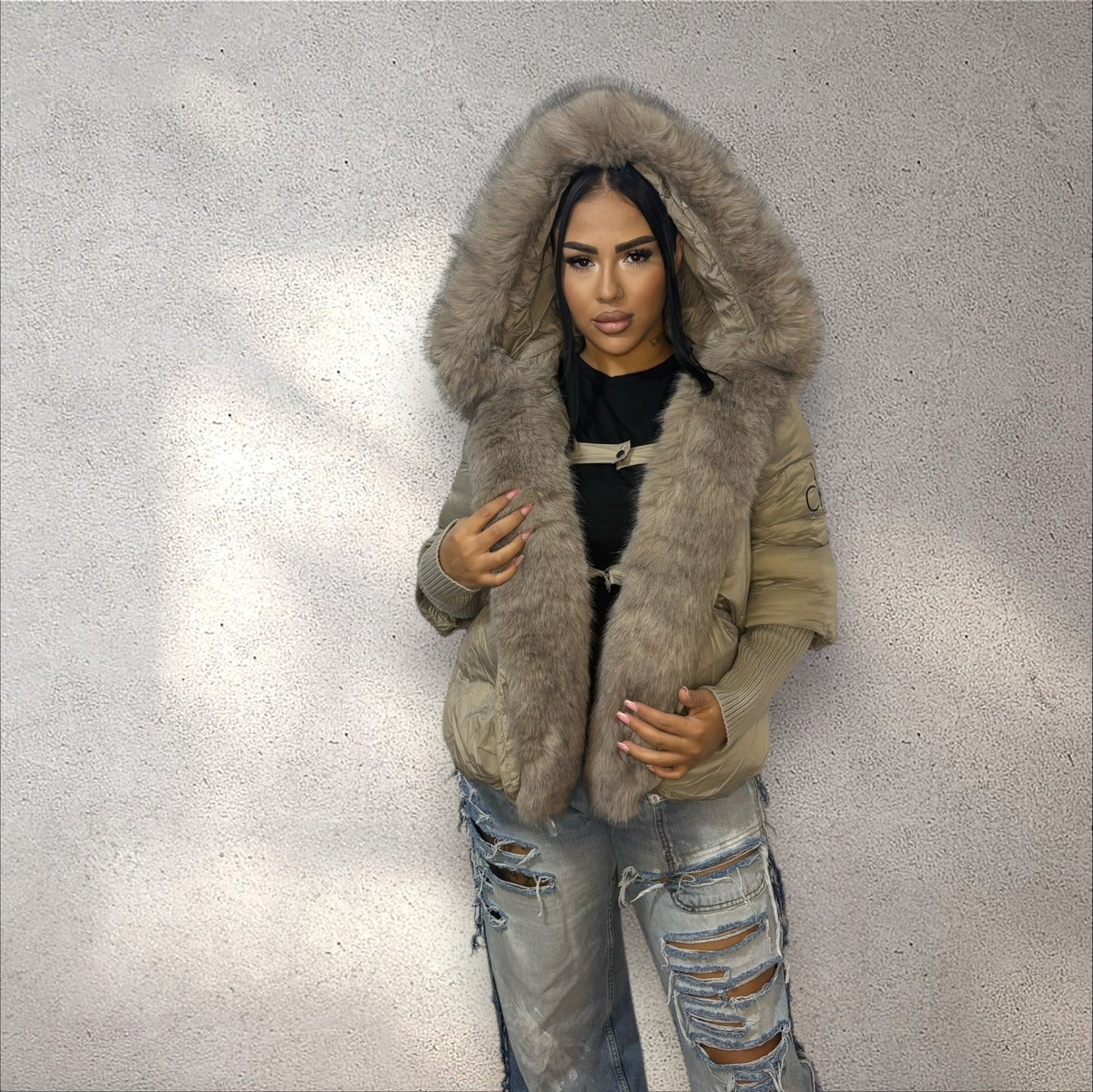 Geacă stil parka ck crem