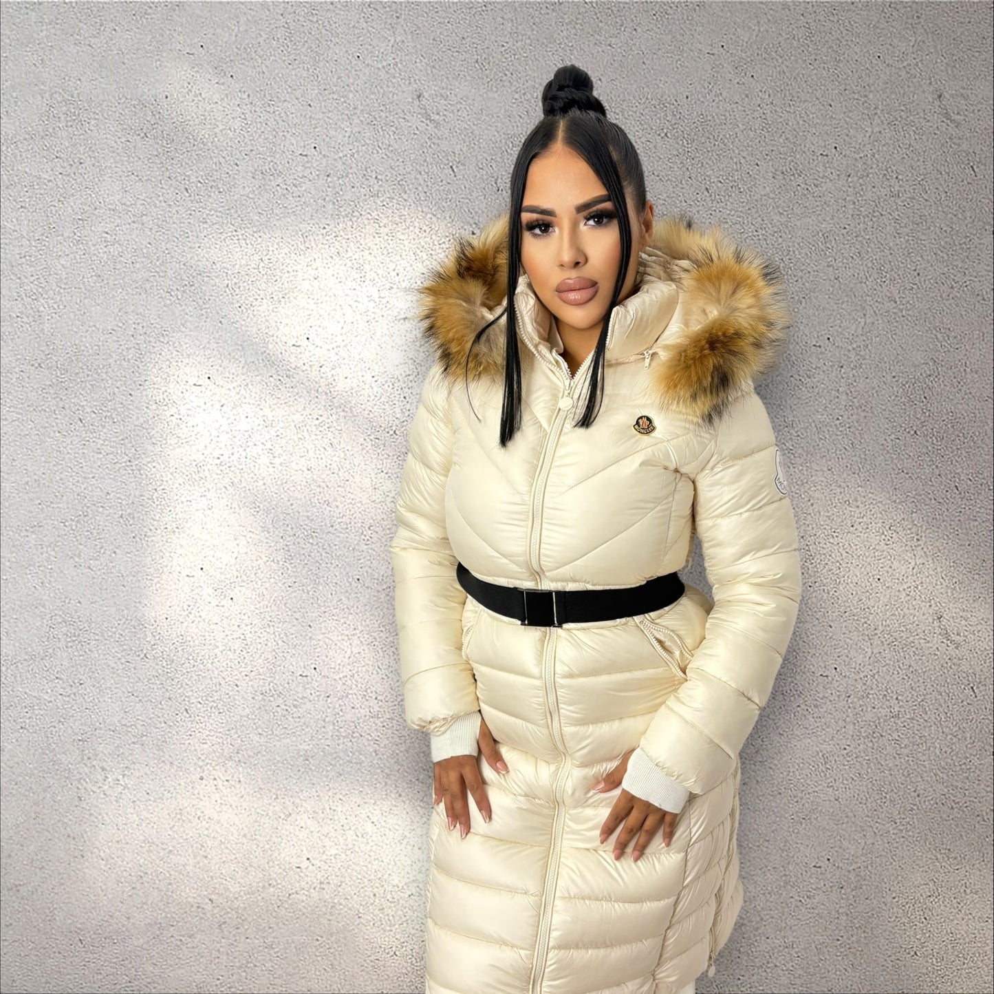 Geaca Monc Lungă Alb