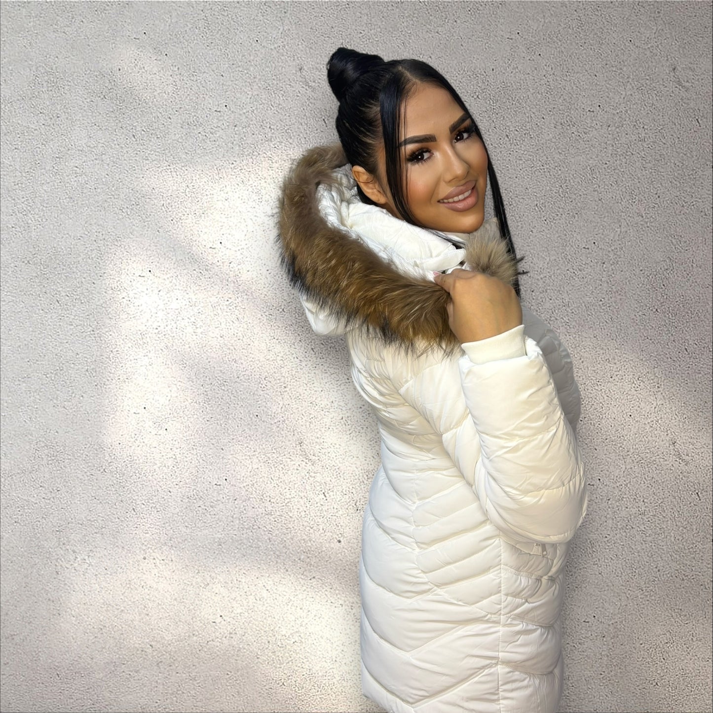 Geacă medie moncl alb