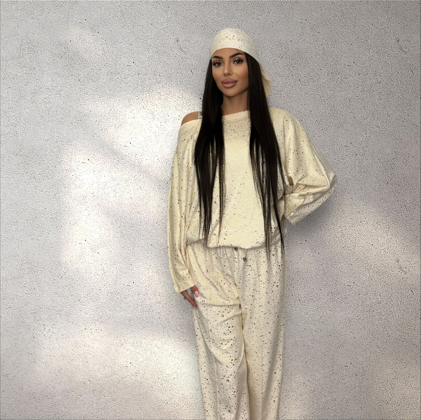 Set 3 Piese Royal Crem-Gold