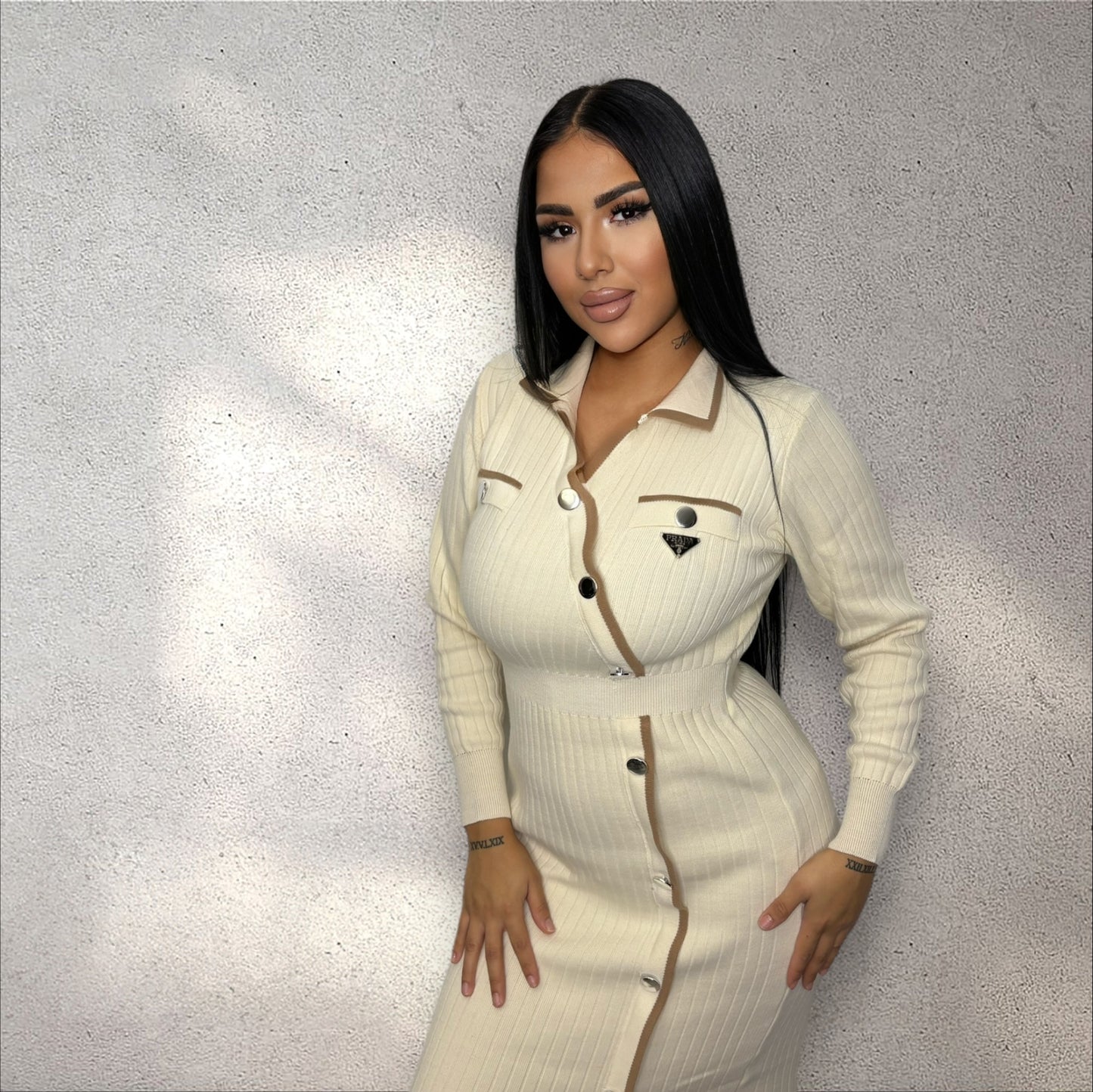 Rochie PRD tricot crem