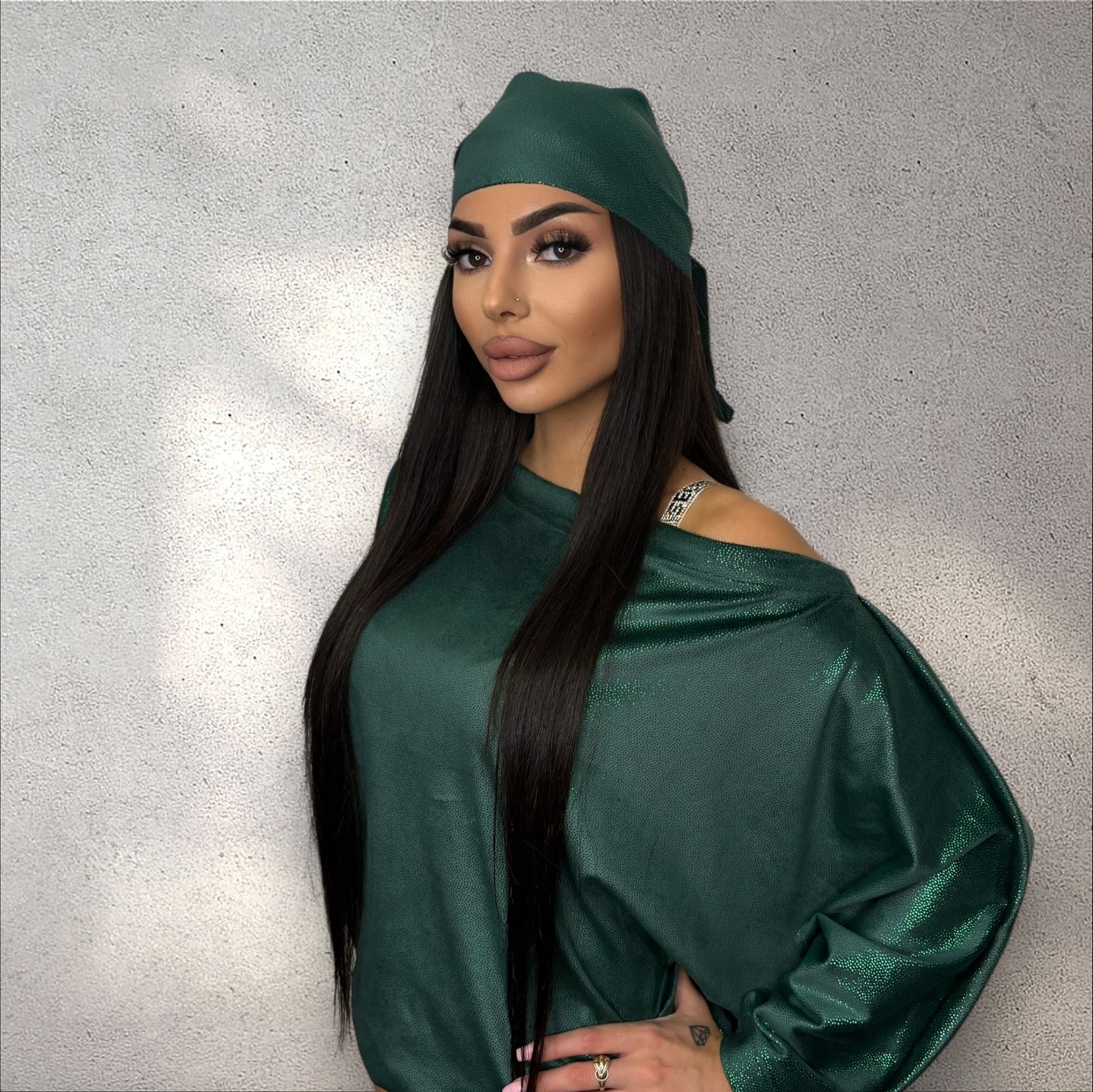 Set 3 piese Royal verde simplu