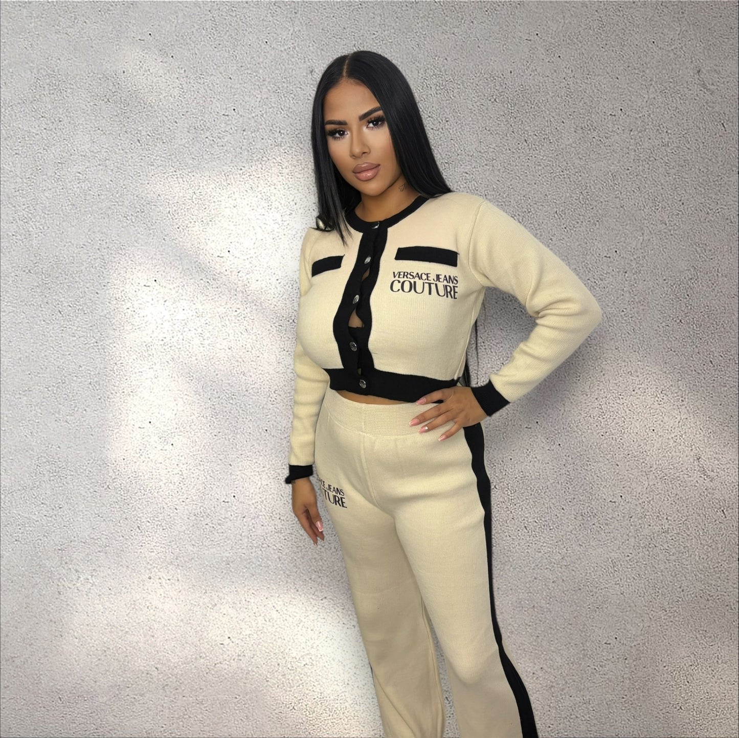 Set tricotat crem vrs