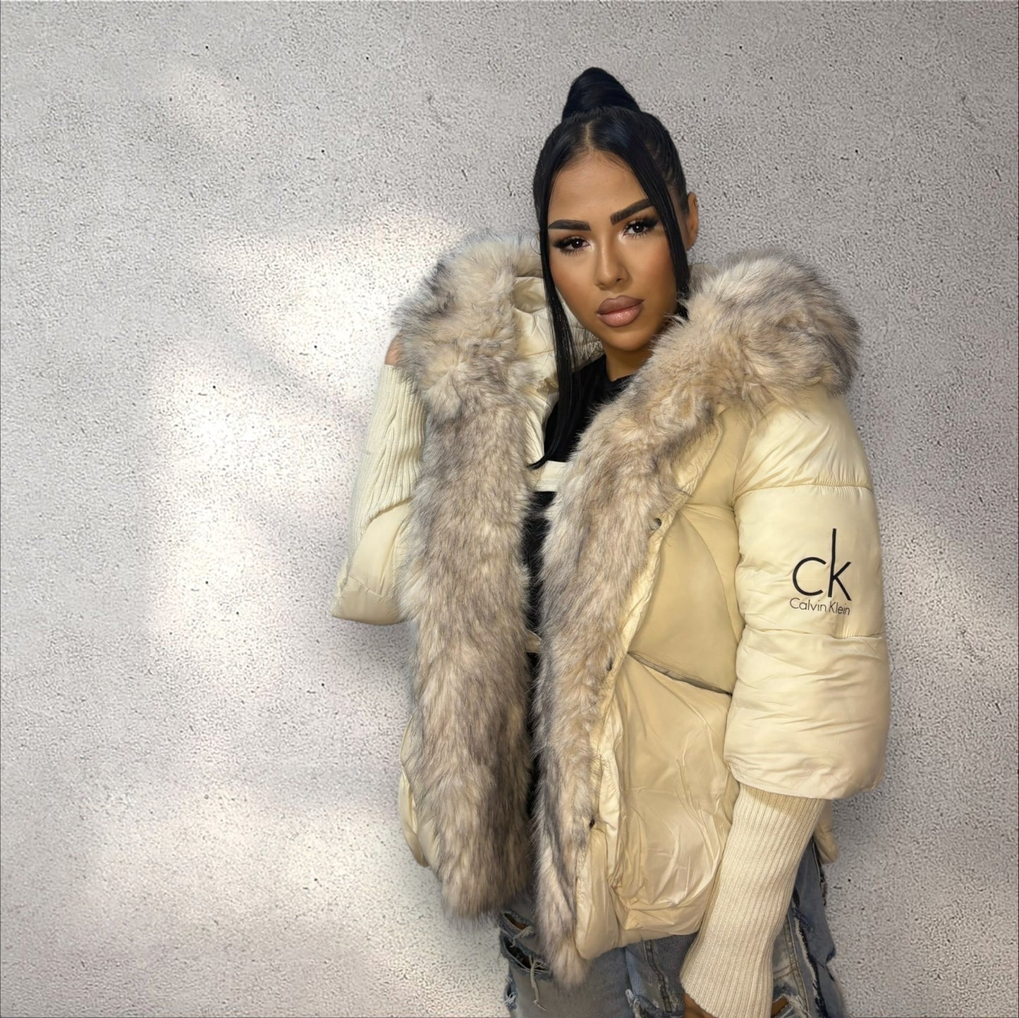 Geacă stil parka ck crem