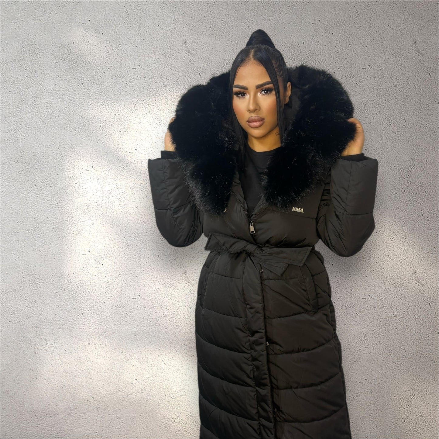 Geacă lungă Krl negru