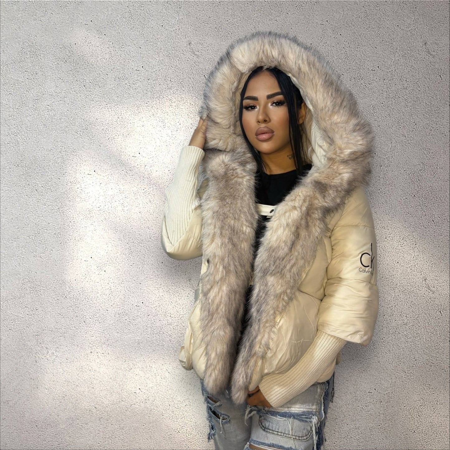 Geacă stil parka ck crem